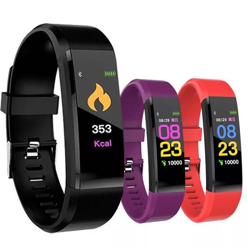 115plus Bluetooth 4.0 Intelligent Sports Bracelet Smartwatch for iOS Android Sport Fitness Tracker Kids Touch Wristband Watch