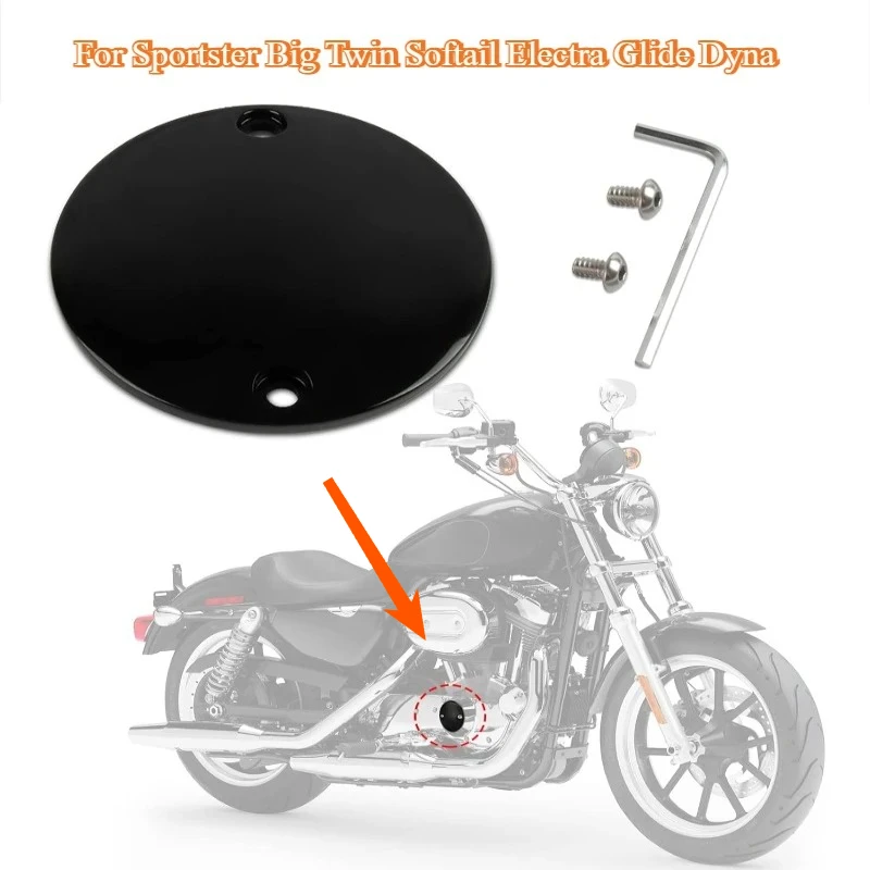 Domed Points Cover Ignition Engine Timing Points Cover for Gliding Road King Softtail Successor Fatty Clutch Cover Dyna 2 Hole