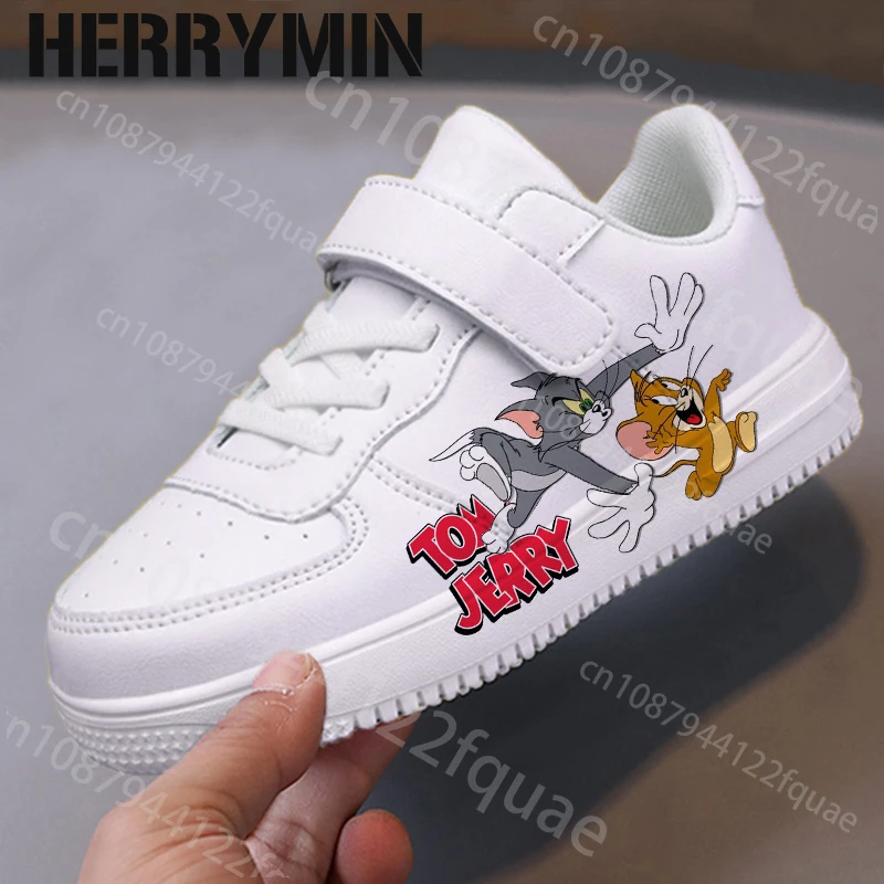 Tom Jerry Shoes Children Sneakers Cartoon Girl Student Soft Casual Shoe Fashion kids Sports Student Running Shoes Christmas Gift