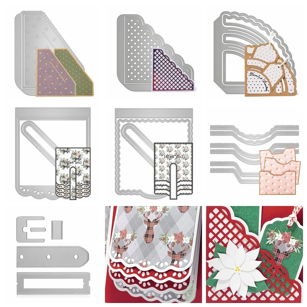 Metall-Stanzformen, Ecktasche, Schlitzkante, Rahmen für DIY Scrapbooking, Album, dekoratives Papier, Karten, Stanzform, Vorlage 2024