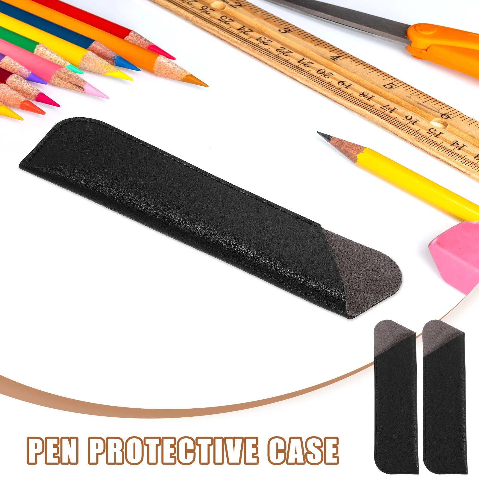 

6 Pcs Pencil Case Protective Cover Fountain Accessories Pouch Ink Pu Bag Student Packaging Black