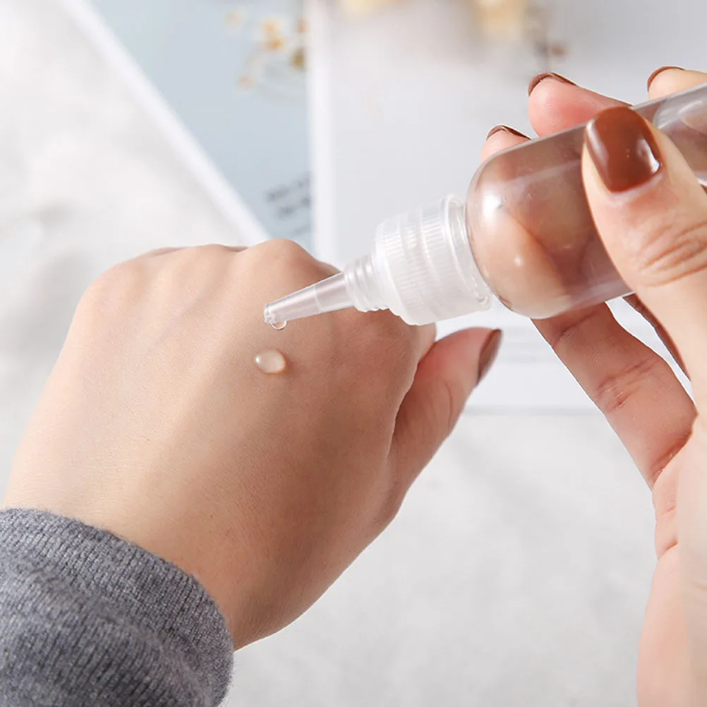 

20Pcs Plastic Squeeze Bottles Transparent Empty Pointed Mouth Bottles for Hair Color Makeup Shampoo Conditioner Travel