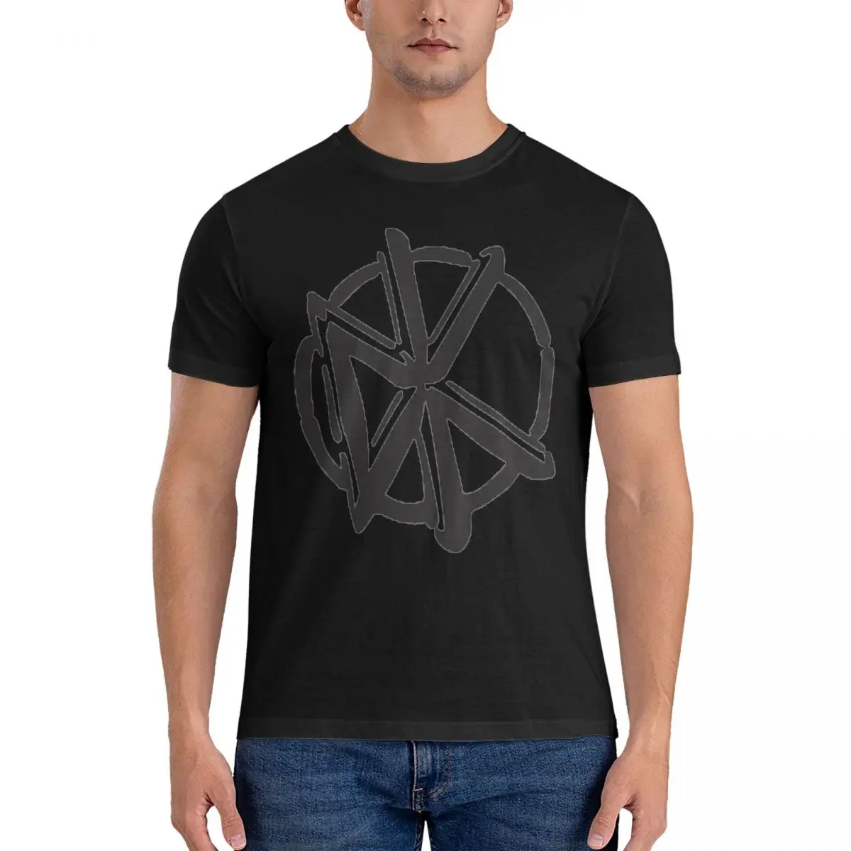 BLACK LOGO T Shirt Men Cotton Hipster T-Shirt Crew Neck Dead Band Kennedys Tee Shirt Short Sleeve Clothes Original