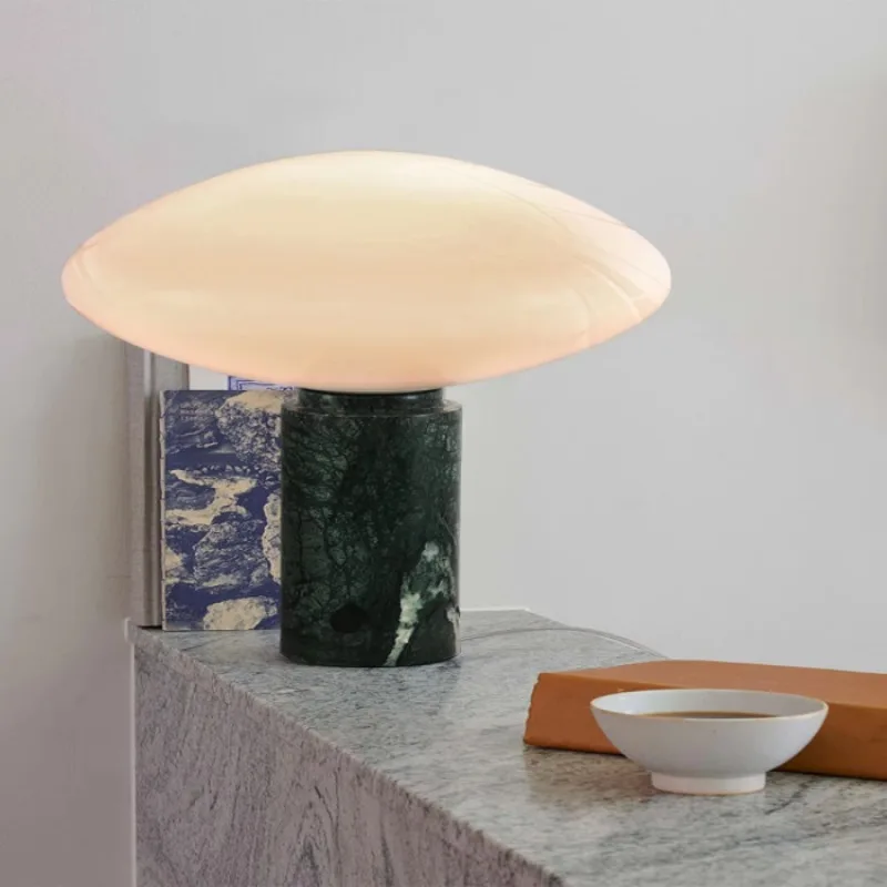 

Nordic Green Marble Floor Lamps Living Room Glass Bedsides Home Decorative Bedroom Designer Homestay LED Table Lights Fixtures