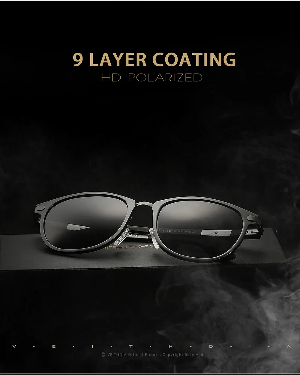 VEITHDIA Sonnenbrille Aluminium Magnesium Brillen Polarisierte Linse Vintage Brillen Männlich Fahren Sonnenbrille Für Männer/Frauen VT6680 – Detail 3