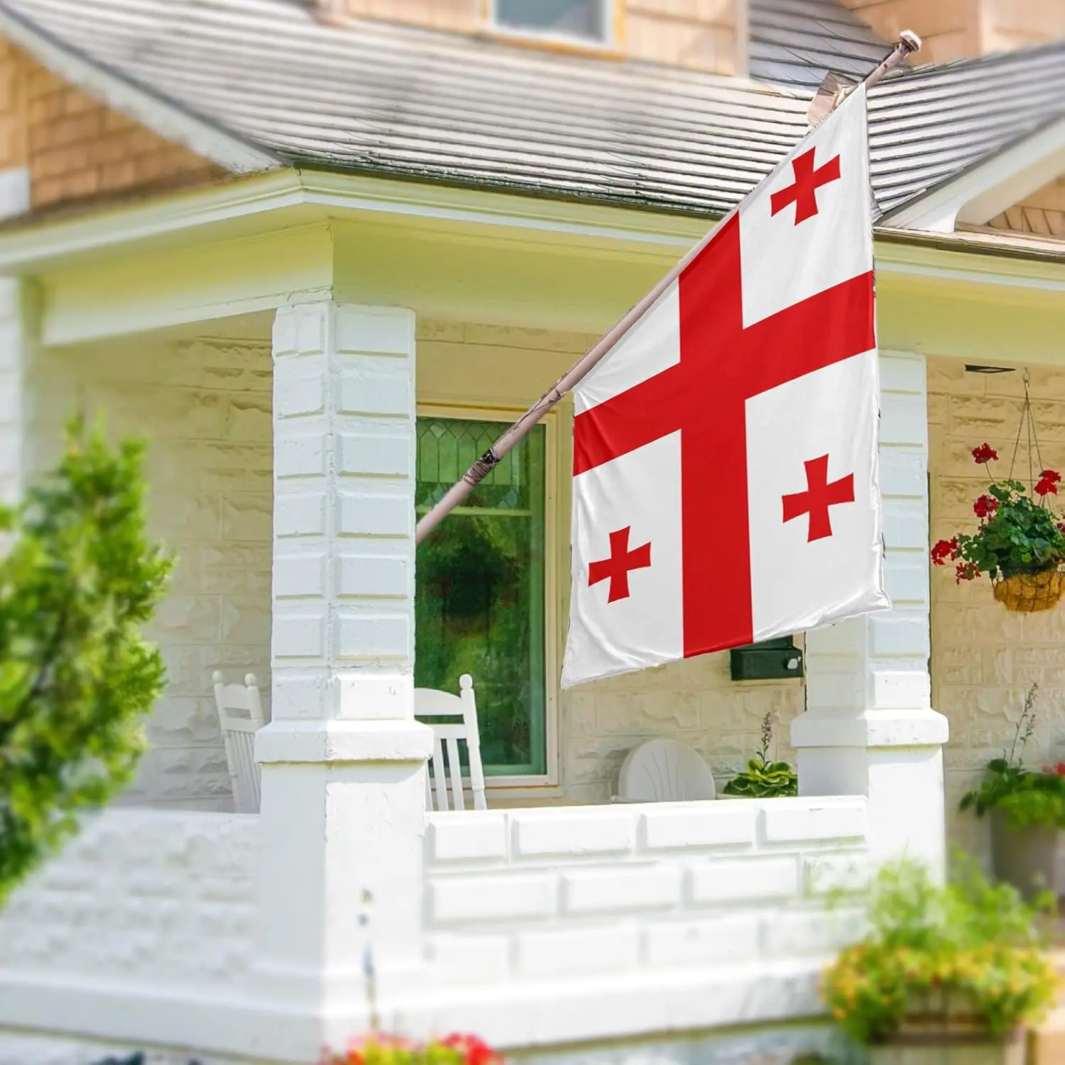 Флаг Джорджия 90x150 см, подвесной полиэстер, Geo Ge, флаг Джорджия, украшение для дома и улицы Флаг Джорджия 90x150 см, подвесной полиэстер, Geo Ge, флаг Джорджия, украшение для дома и улицы