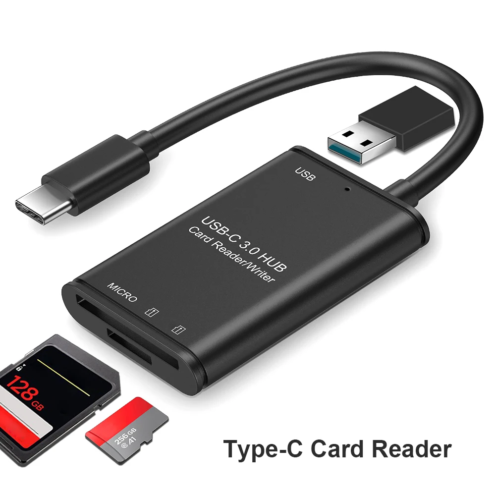 Memory Card Reader Office Caring Computer USB Type 3.1 C to USB 3.0 OTG Adapter Supplies for Laptop Smartphone