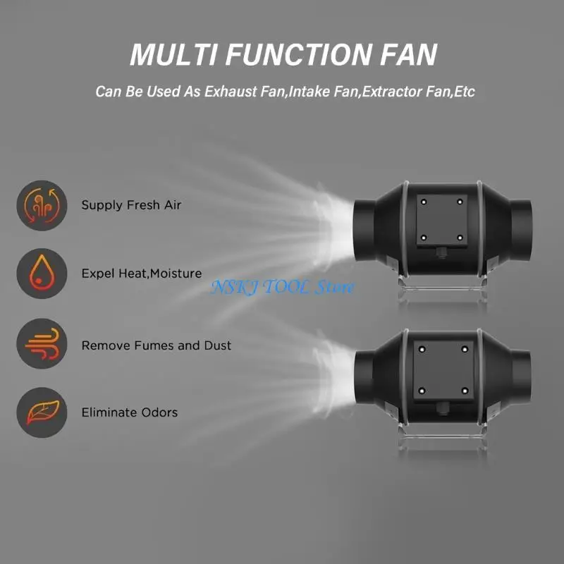 L8RC 4/6 بوصة AC100-240V تدفق التهوية مروحة العادم مراوح المنزل مضمنة الأنابيب النازع التهوية للاحتباس الحراري #3