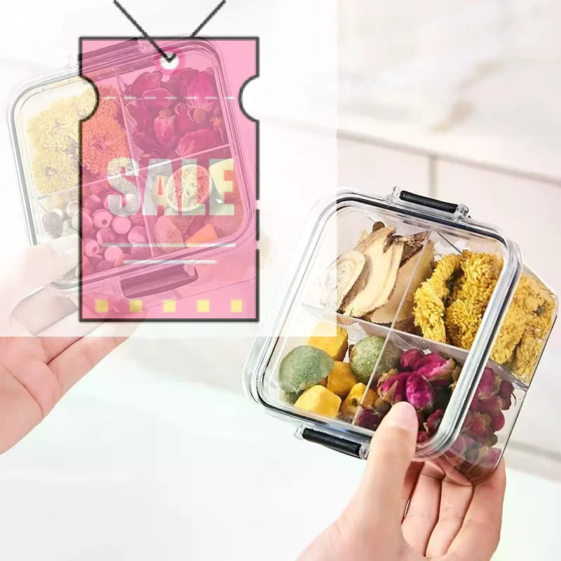 460ml Sets Stackable Kitchen Sealed Jar Plastic Food Storage Box Multigrain Tank Bottle Dried Fruit Tea Storage Containers