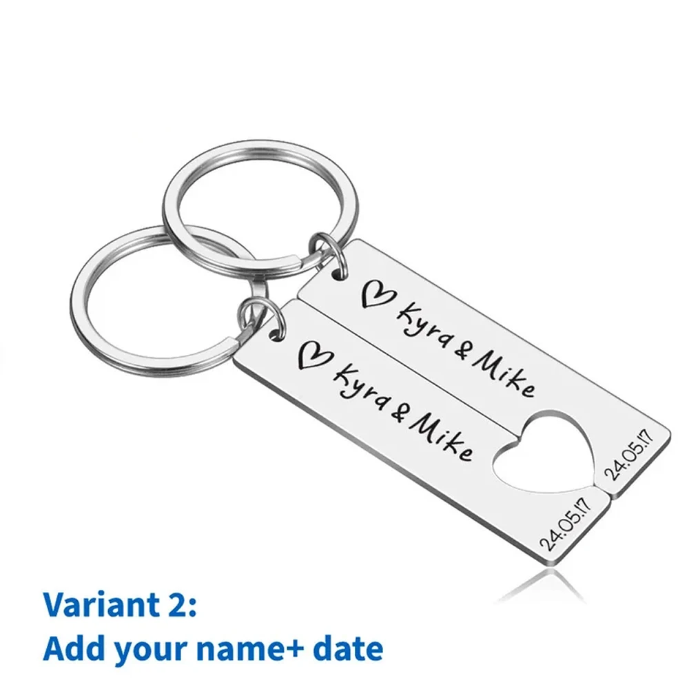 Customized slogan keychain laser engraved name keychain love puzzle keychain birthday gift couple gift