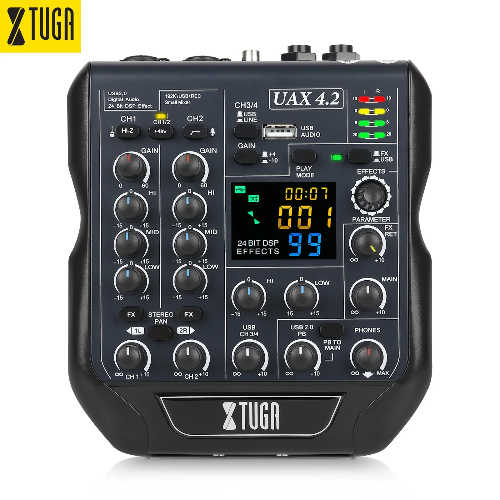 TLF Xtuga UAX4.2 Professional o Video DJ Controller Mini Digital o Микшерная консоль с запасными частями для домашнего живого выступления