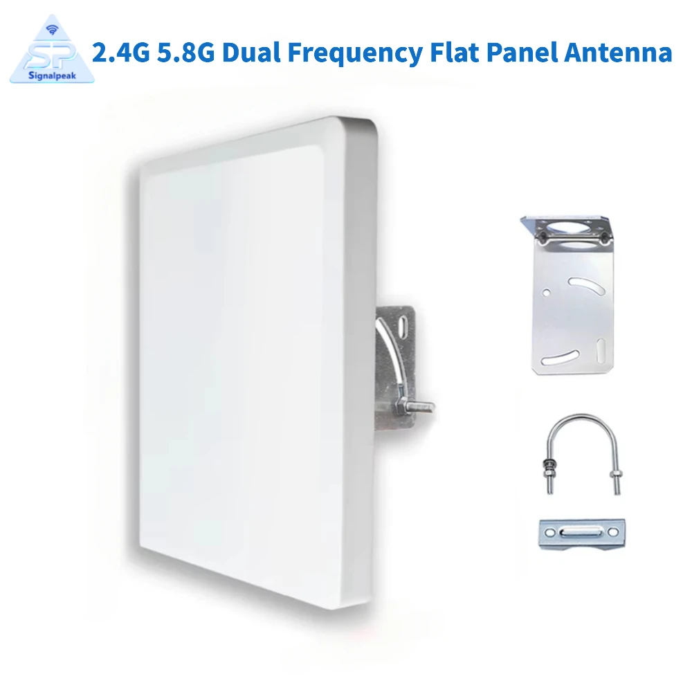 

2.4G 5.8G 5GHz Dual Frequency Single Polarization Directional Flat Panel Antenna High-gain 15dBi Outdoor Waterproof Antenna