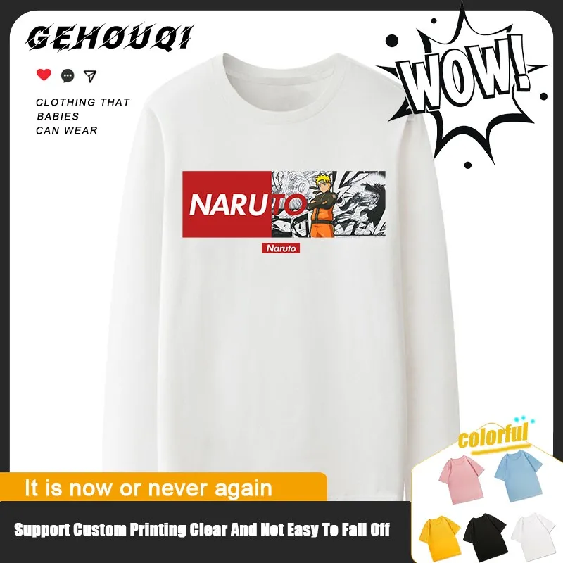 

Naruto Anime Clothes Men Autumn Japanese Fashion Brand Naruto Sasuke Joint T-shirt Long Sleeve Children's Cotton Tide