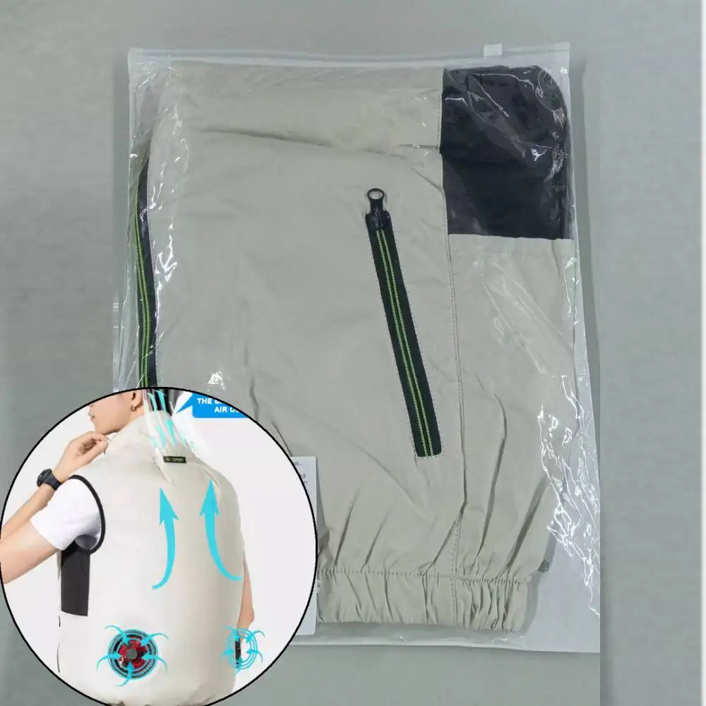 

Cooling Vest Ice Fan Vest Heat Resistant Air Conditioner Clothes Breathable Sleeveless Workwear 3 Gear for Hot Weather Work