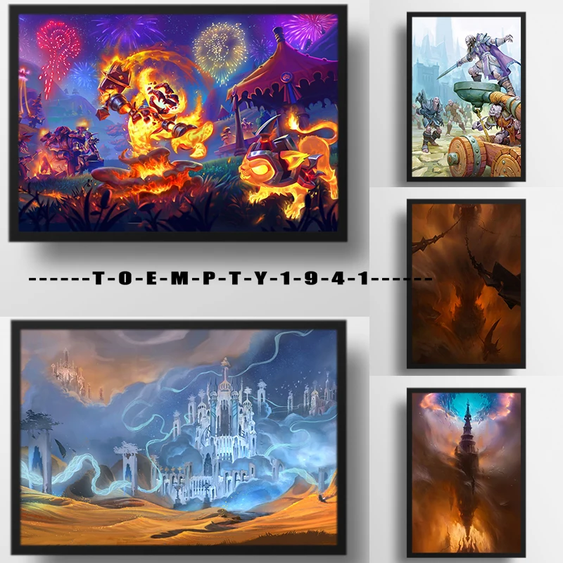 World of Warcraft Gaming Poster Canvas Prints World of Warcraft Environments Action and Adventure Wall Art Decor for Gaming Room