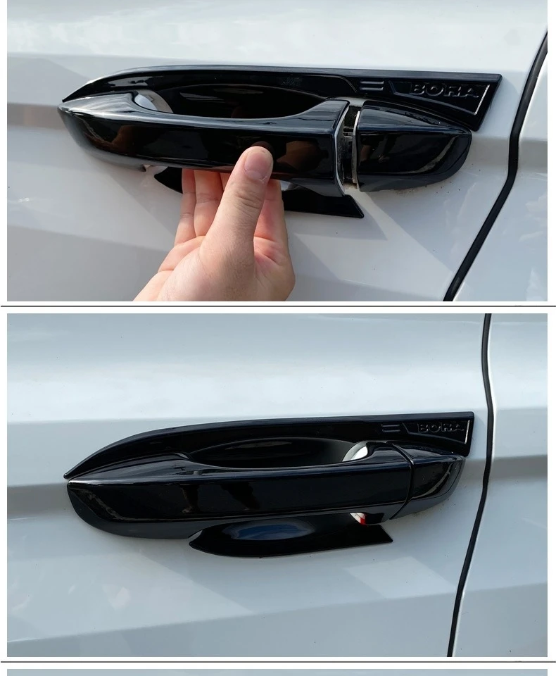 for Volkswagen VW Taigo Nivus 2020 2021 2022 Gloss Black Door Handle Cover Style Stickers Trim Car External Accessories Gadget