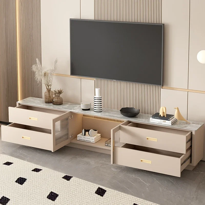 حامل تلفاز أبيض ساحر ممتاز وبسيط وأنيق وبسيط وخزانة تلفزيون بسيطة وأنيقة من Muebles De Salón Para Tv أثاث منزلي #4