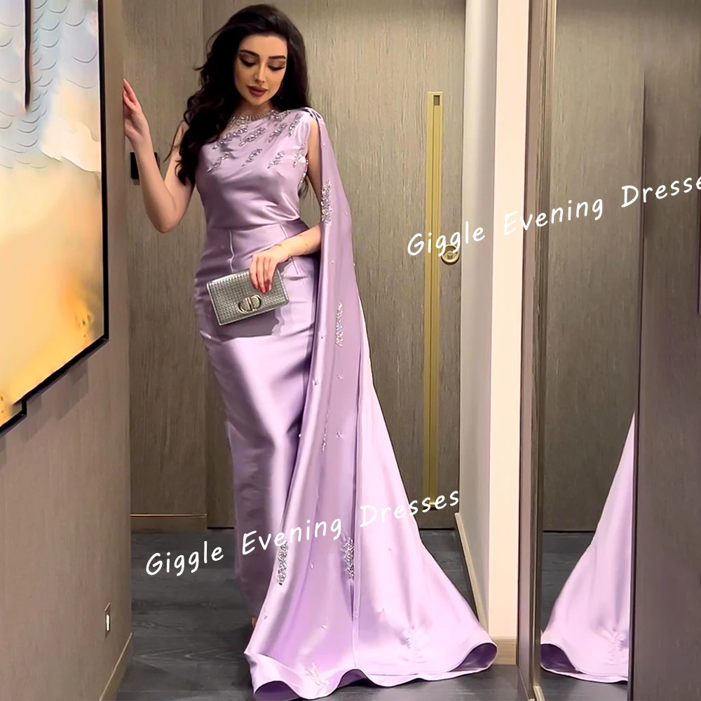 Beading Satin Pretty Close-Fitting Royal Prom Gown Saudi Arab ثوب السهرة  Floor-Length Elegant Luxury Women Evening Dresses 2024