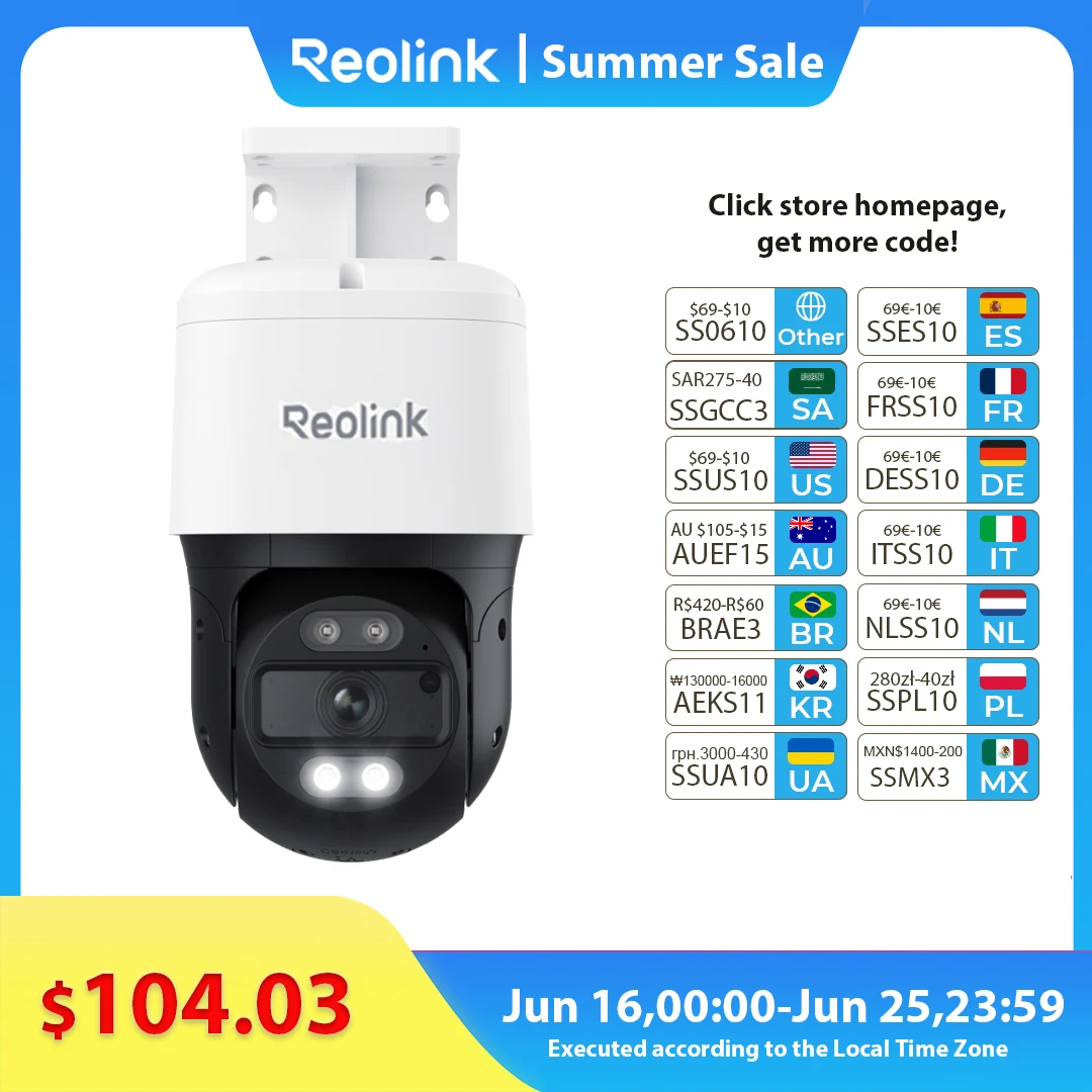 

Reolink 4K PoE IP камера 8MP наружный PTZ Auto Tracking камеры безопасности 355° Pan & 90° Tilt Smart Detection Surveillance Cameras