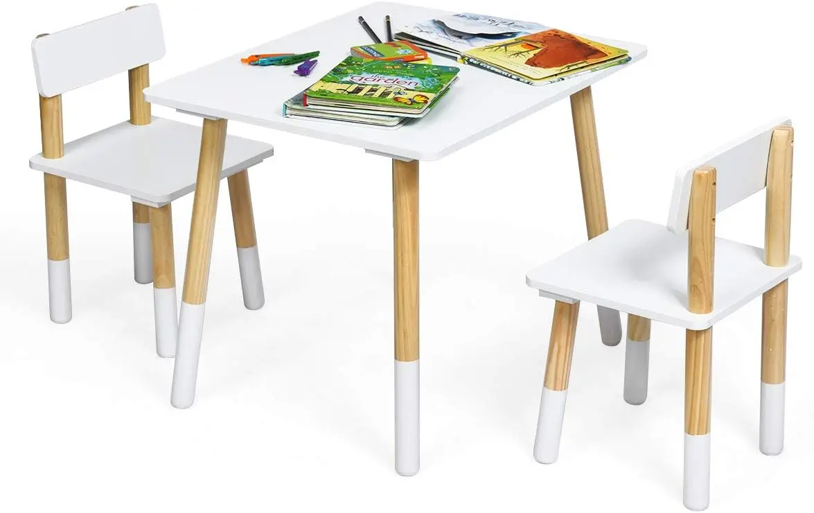 

Kids Table and Chair Set, Wooden Table Furniture for Toddler Drawing Reading Arts Crafts Snack Time, Boys & Girls Gift f