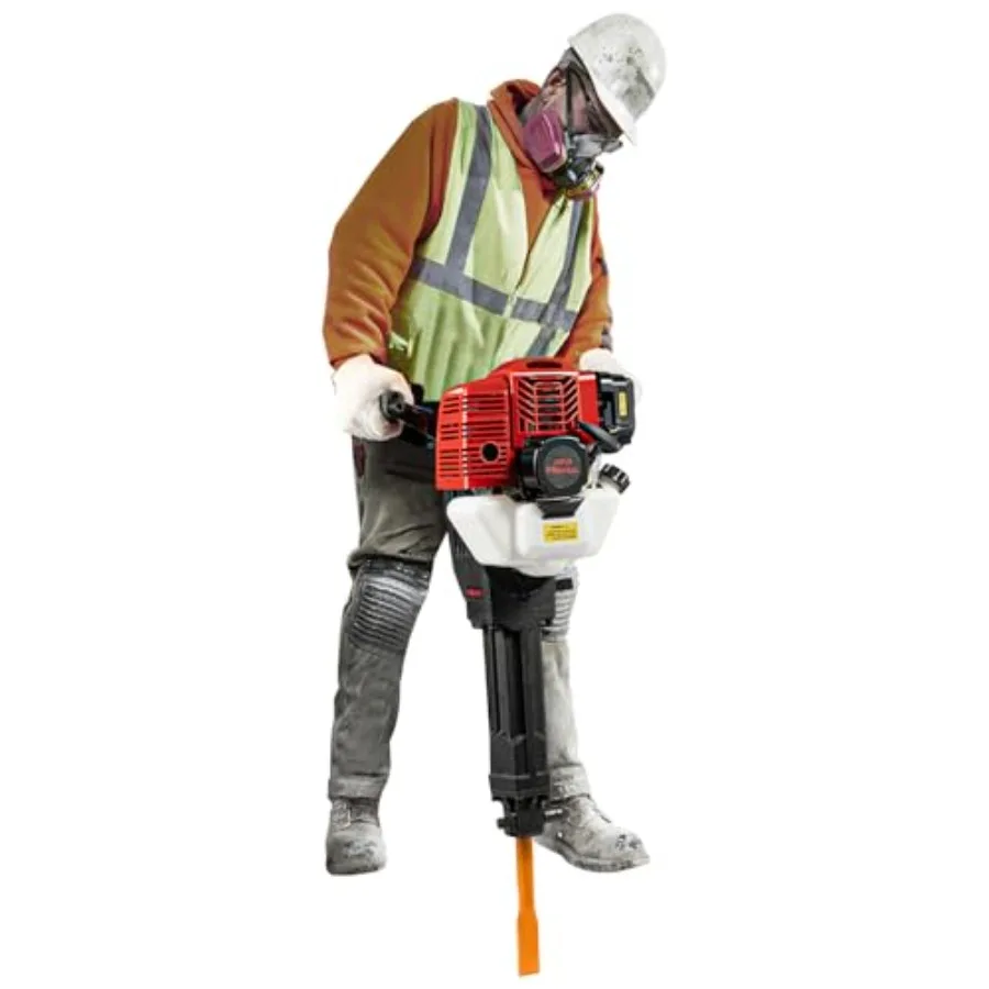 

1900W Demolition Jack Hammer Concrete Breaker with 20-55J Impact Energy 1500BPM Heavy Duty Rock Drill with Flat and Point Chise