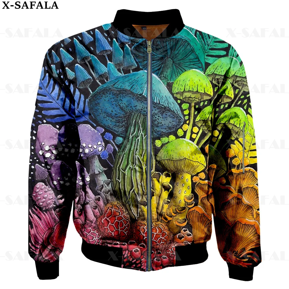 

Trippy Psychedelic Mushroom Fungus Natural Plants 3D Bomber Jackets Zipper Casual Thick Coat Unisex Harajuku Women Streetwear-2