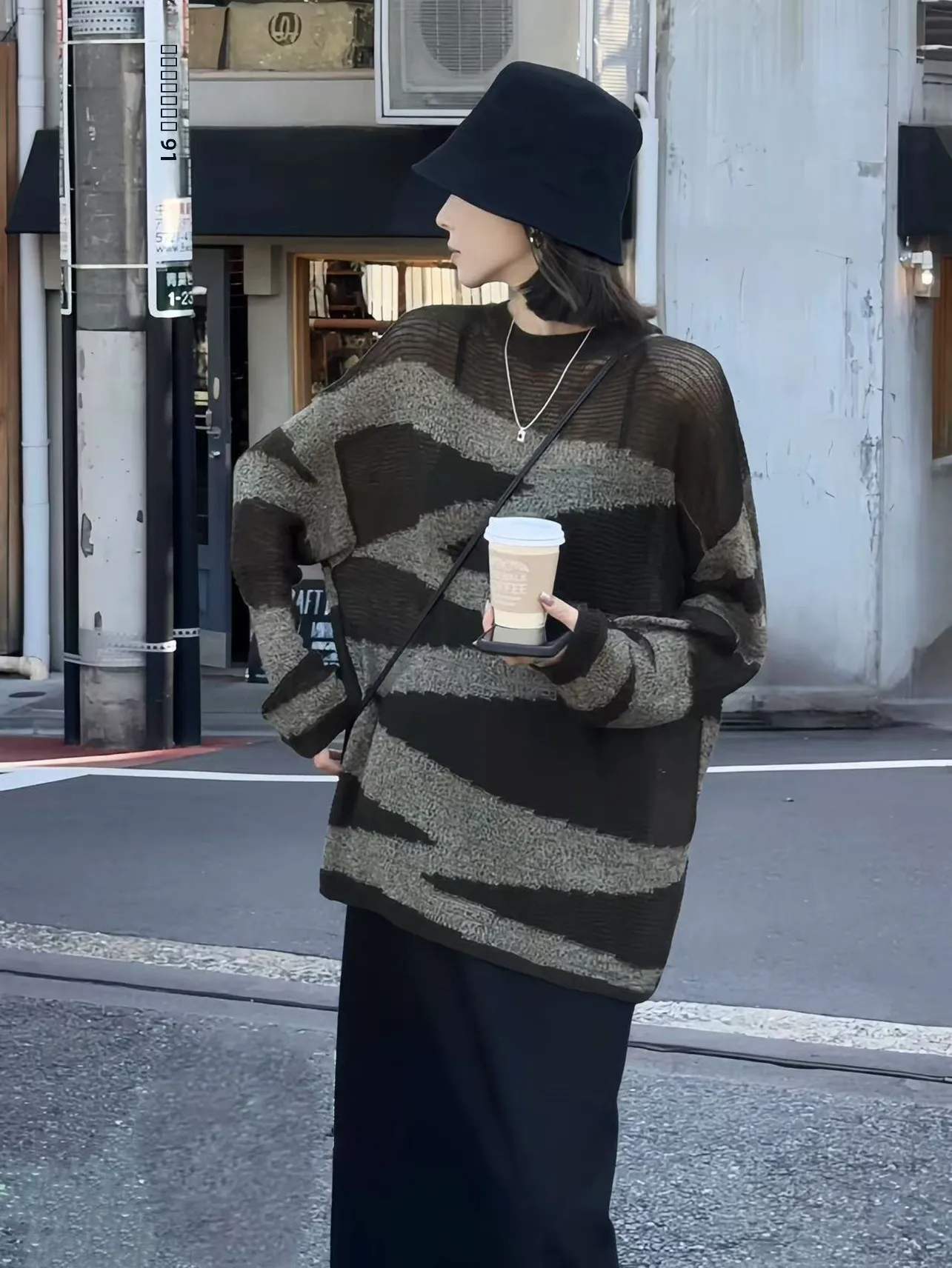 

Модный вязаный топ с цветовыми блоками и необычным секционным окрашиванием, осенне-зимняя новинка, свободный крой, длинный рукав, женская кофта