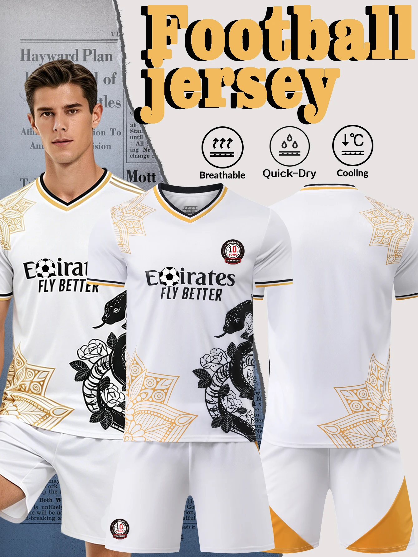 High-quality Breathable T-Shirt and Shorts Football Set
