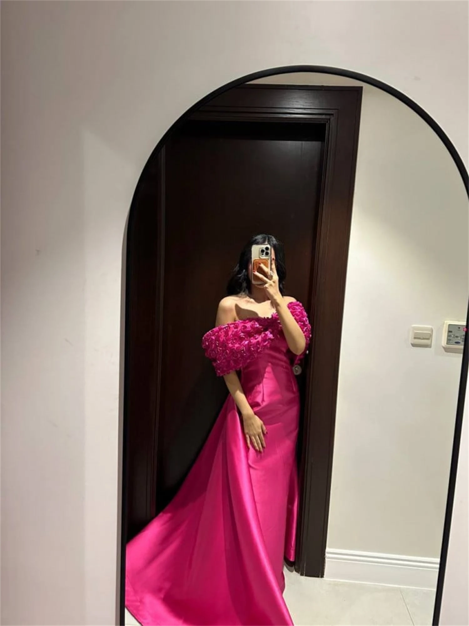 3D Flower Dubai Luxury Evening Dress Party Evening Elegant Luxury Celebrity customized Al-fitr Wedding Guest Dresses for Women