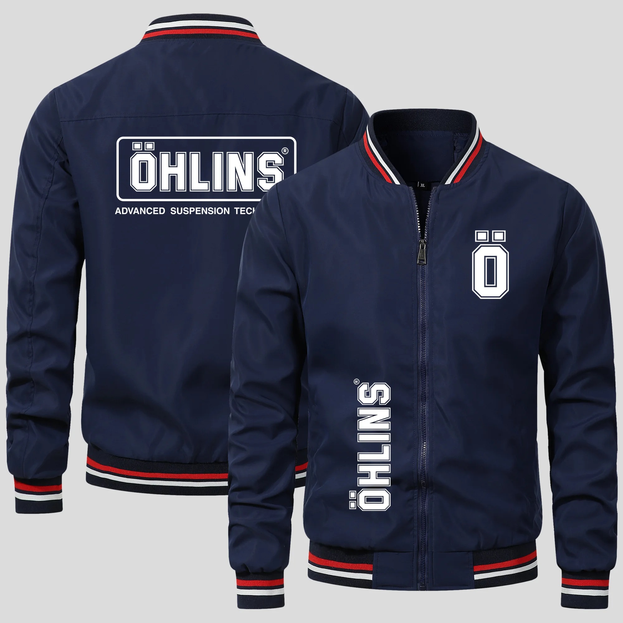 Men's Spring and Autumn OHLINS Suspended Logo Jacket Moto Racing Sports Tops Windproof Cycling Suit Outdoor Fashionable Clothing