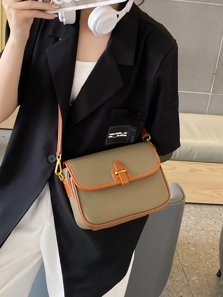 Baotou-Sac à Bandoulière en Cuir de Grande Capacité pour Femme, Sacoche Simple à Bandoulière, Nouvelle Collection 2024