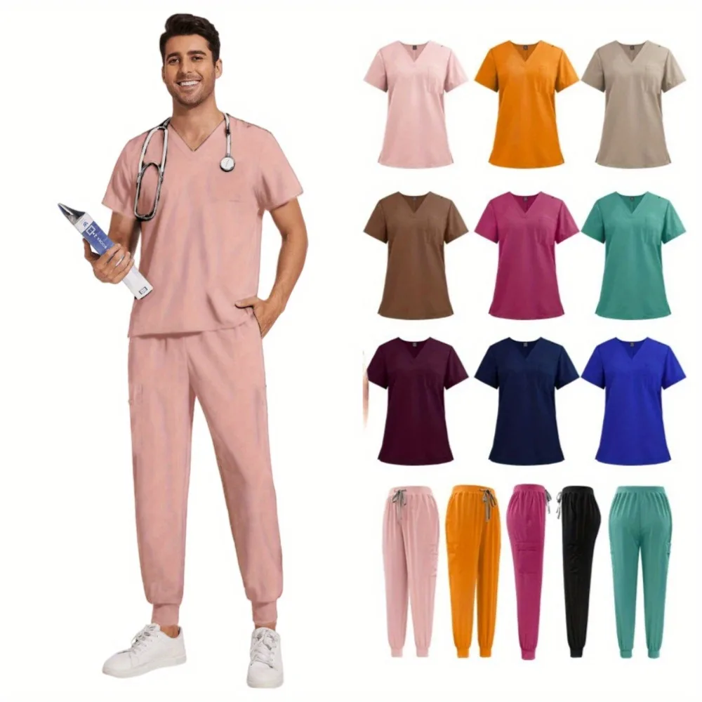 Vendita calda Uniformi ospedaliere antirughe Pantaloni da lavoro all'ingrosso Scrub Uniformi da infermiera Set da infermiera unisex