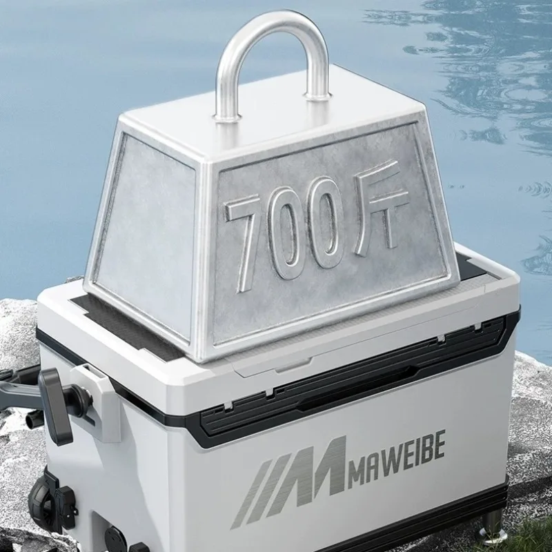 New Aluminum Multi-Function Fishing Tackle Box, Lightweight Seat Box Folding Backrest Fishing, Foldable Angler Storage Organizer