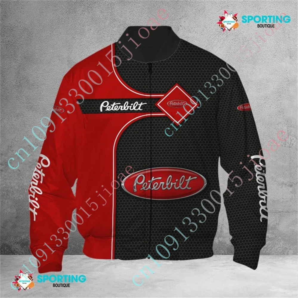 

Peterbilt Jackets For Men's Clothing Techwear Baseball Uniform Bomber Jacket Harajuku Parkas Windbreaker Thick Coat Custom Logo