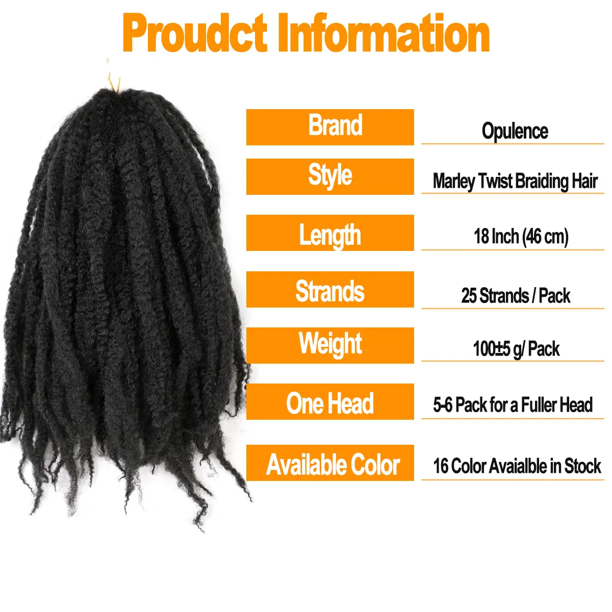 18-дюймовые плетение волос Marley Twist, вязанные крючком афро странные вьющиеся плетение волос Marley Twist Braids, синтетические наращивание волос для женщин