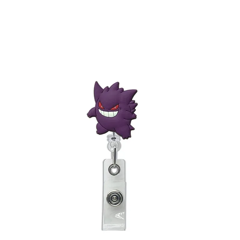 Pokemon Retractable ID Lanyard Cartoon Pikachu Gengar Badge Reel Name Tag Card Holder Clip Easy To Pull Buckle Accessories - view 3