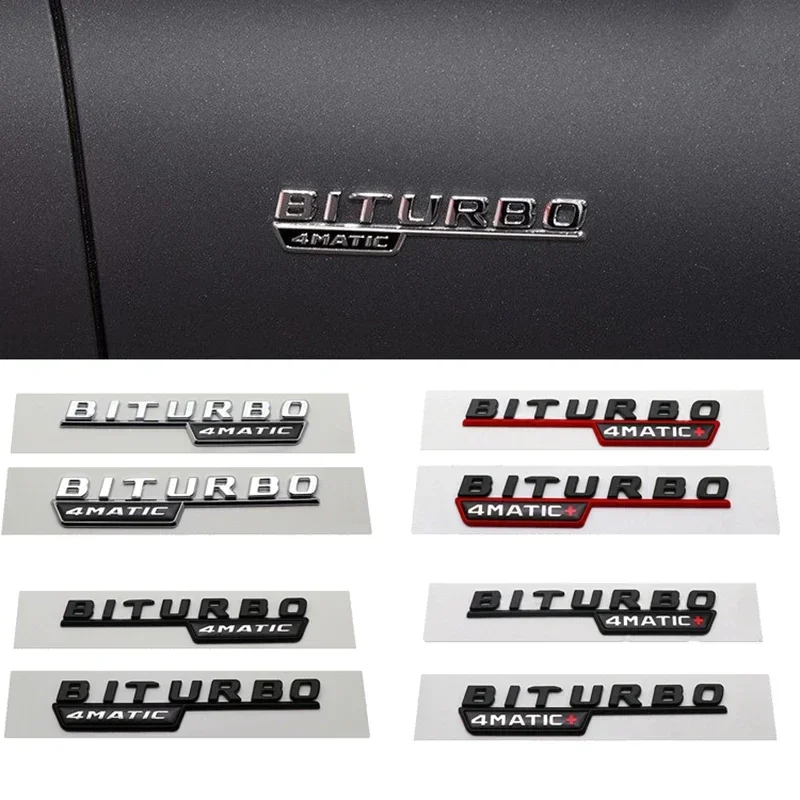 

1 Pair Car Refitting Rear Trunk Decal Fender Sticker for Mercedes Benz BITURBO 4MATIC C180 W205 G500 W210 W211 CLA CLK CLS GLA