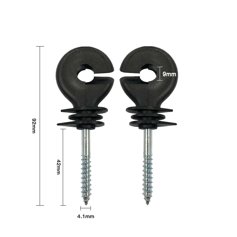 20 Pcs Screw-in Ring Electric Fence Insulator Self Tapping Wood Post Insulators for Polywire Alloy Steel Wire Fence Accessories view 4