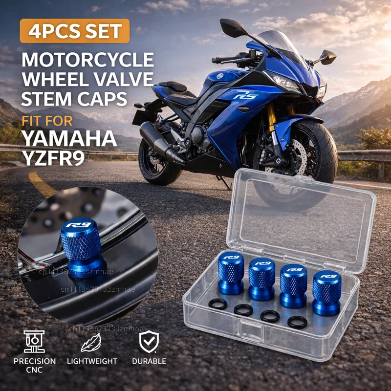 

For YAMAHA YZFR9 YZF-R9 YZF R3 R6 R7 R9 2025 Motorcycle Accessories CNC Aluminum Tire Valve Stem Cap Air Port Cover Dustproof