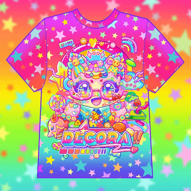 ใหม่สายรุ้งสัตว์พิมพ์เสื้อยืดผู้หญิง Original Design วัฒนธรรมหวาน Cool อเนกประสงค์อ่อนเยาว์แขนสั้นเสื้อยืดสุภาพสตรี