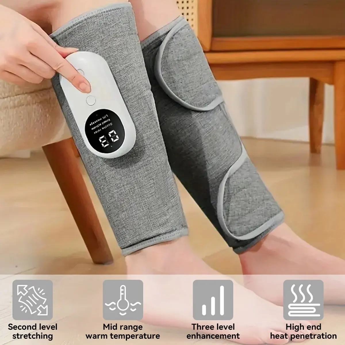 

A36R Портативная беспроводная связь 360° ° Массажер для икр под давлением воздуха, электрический массажер для ног, компрессионный и ног, расслабляющий эргономичный массажер