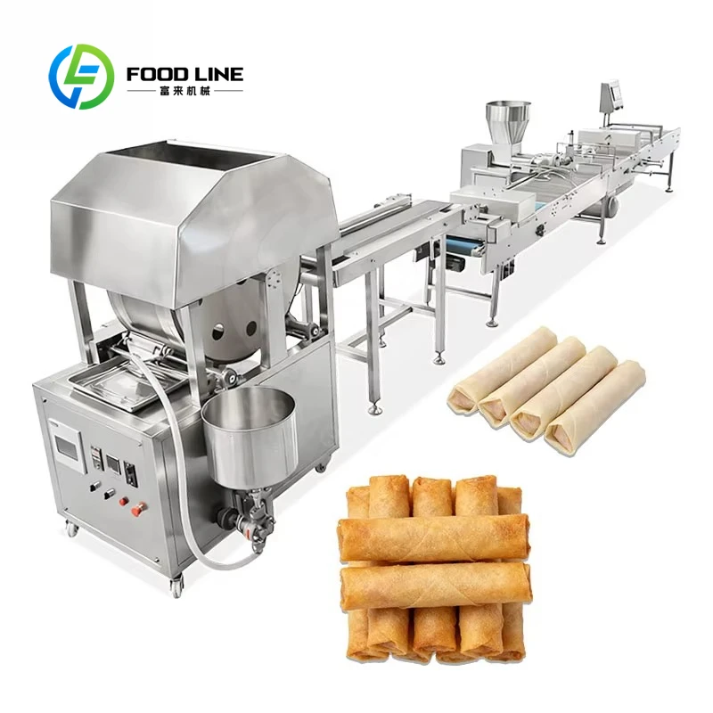 Customized size Vietnam spring roll skin filling, egg roll making machine, automatic spring roll production line