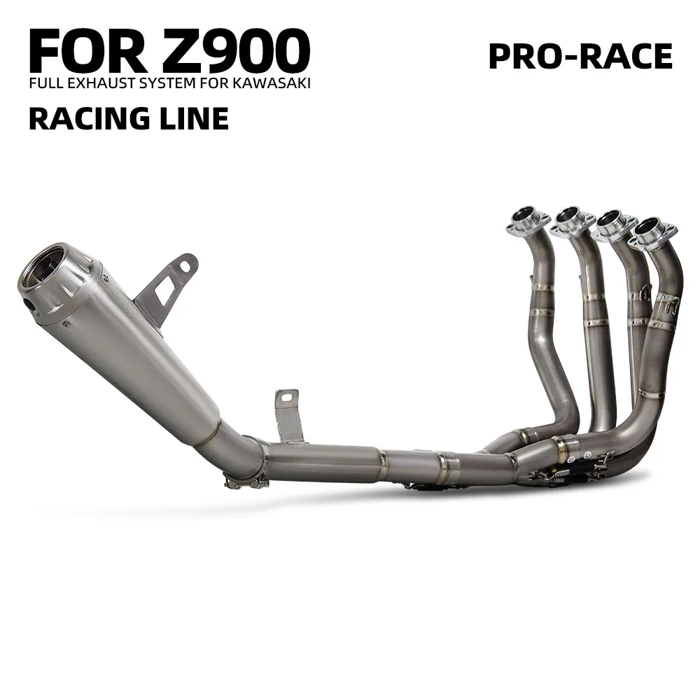 

For Kawasaki Z900 Z 900 2017-2026 Motorcycle Exhaust Full System Modify Titanium Manifold Slip on Line Muffler Escape Kit