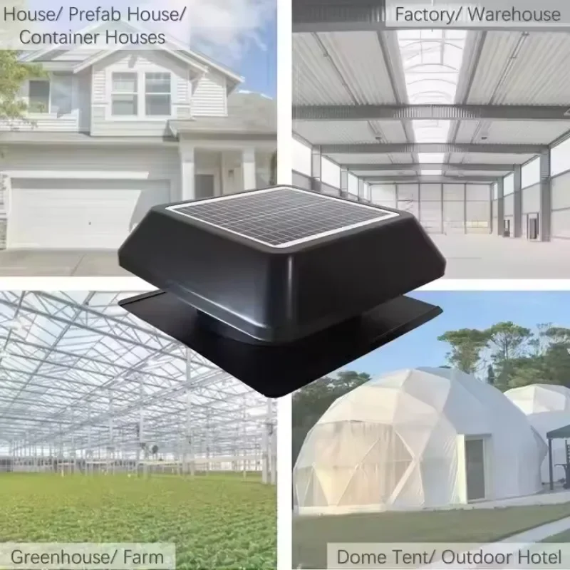 Solar Powered Attic Fan for Tile Tin Asphalt Roof Mounted Waterproof Air Exhaust Vent Fan HVAC Ventilation Fan