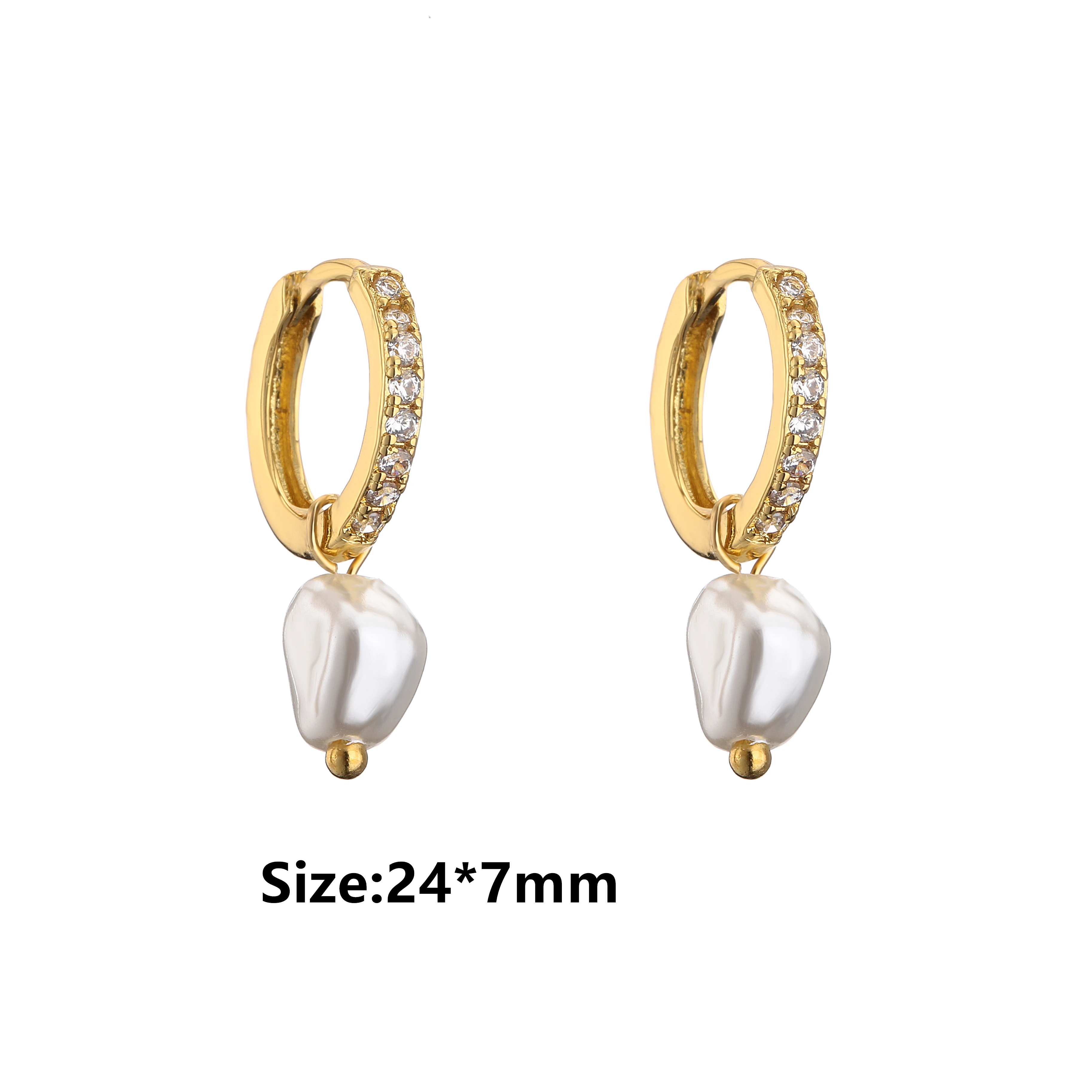 HECHENG,Small Hoop Pendant Earrings For Women Pendientes Mermaid Pearl Heart Star Earring Earrings Korean Jewel