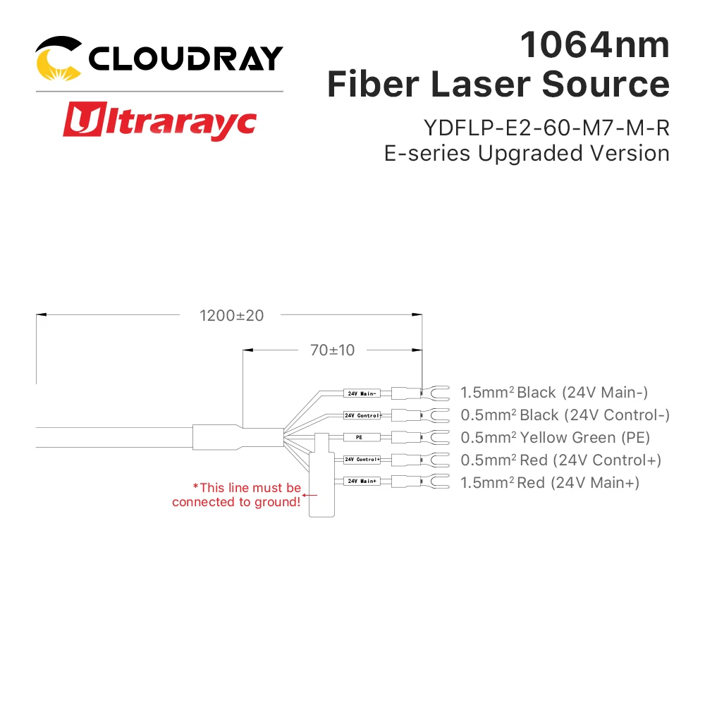 Ultrarayc 1064nm  JPT MOPA Fiber Laser Source M7 Series 60W YDFLP-E2-60-M7-M-R 2-500ns for Fiber Laser Metal Color Marking