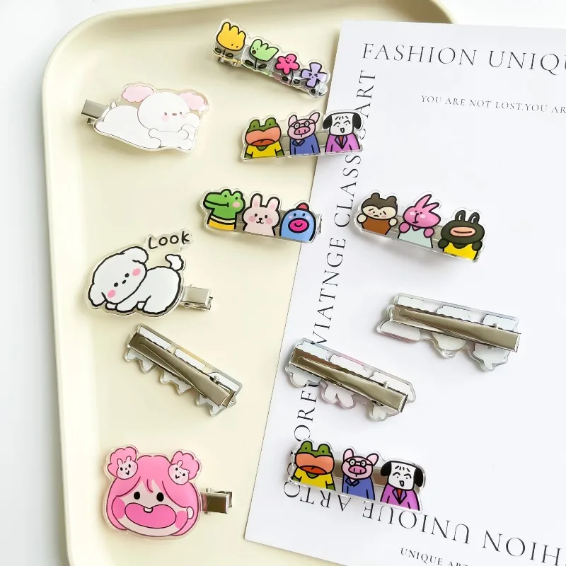 12PCNew Girl Cute Colorful Drop Shape HairClips Sweet Hair Clip Kids Hair Clip Slip Clip Custom Acrylic Hair Clip view 4