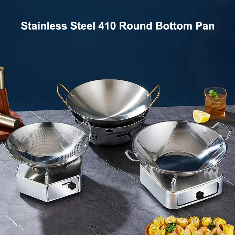 1pc Stainless Steel Honeycomb Skillet Non-stick With Handle Scratch-resistant Cooking Pasta Steak Porridge Ramen