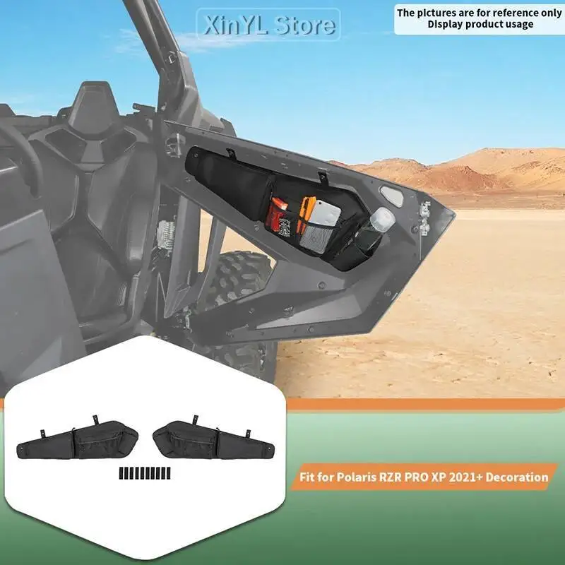 UTV Lower Door Bags Storage Bags With 2 Storage Net Pockets Compatible Polaris RZR PRO XP Ultimate 2021 Up Door Tool Accessories
