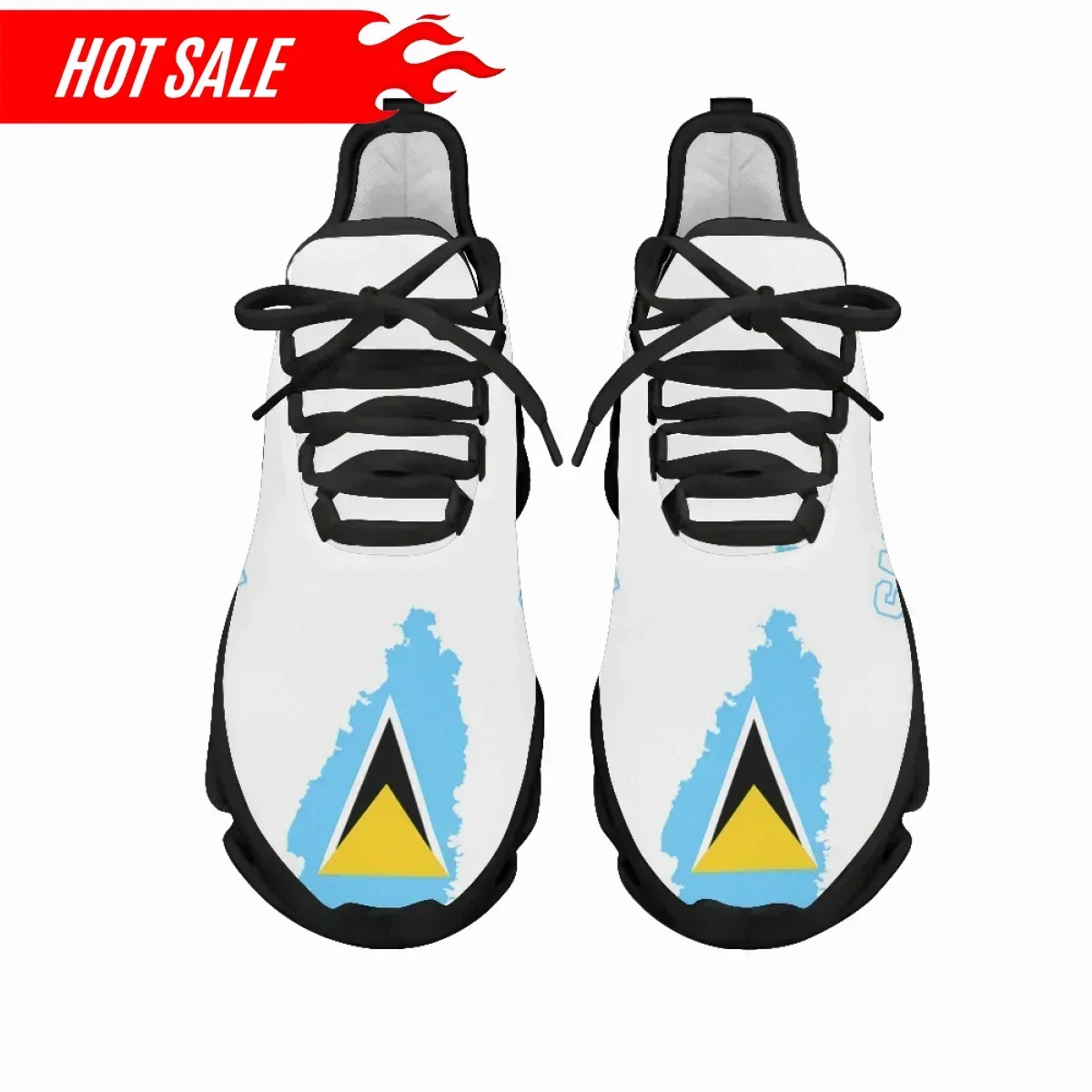 Hot Saint Lucia Print Women Sneakers National Style Mens Custom Print Sneakers Shoes  Lightweight Sport Shoes  zapatillas